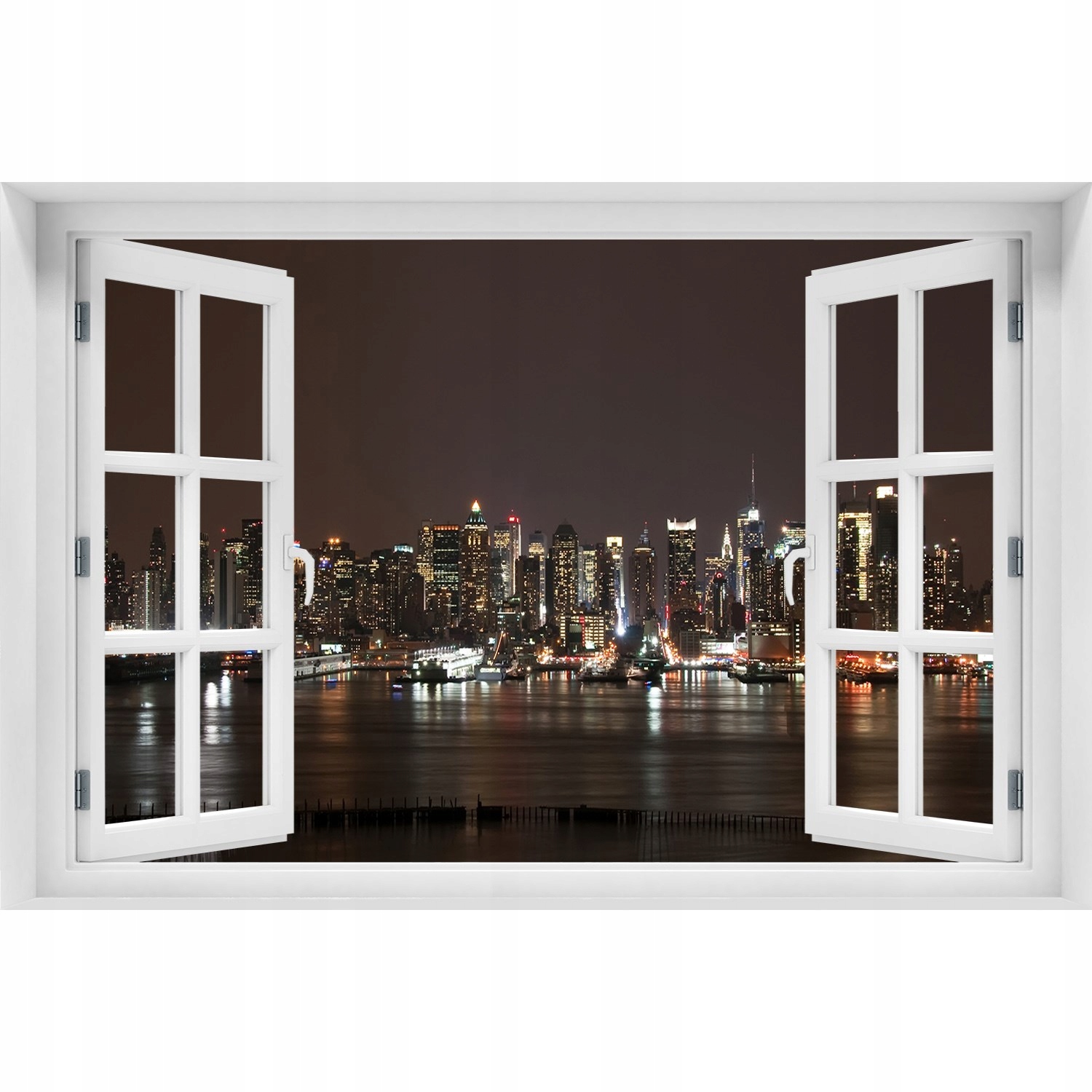 

Naklejka na ścianę 3D Okno Nowy Jork nocą 150x100
