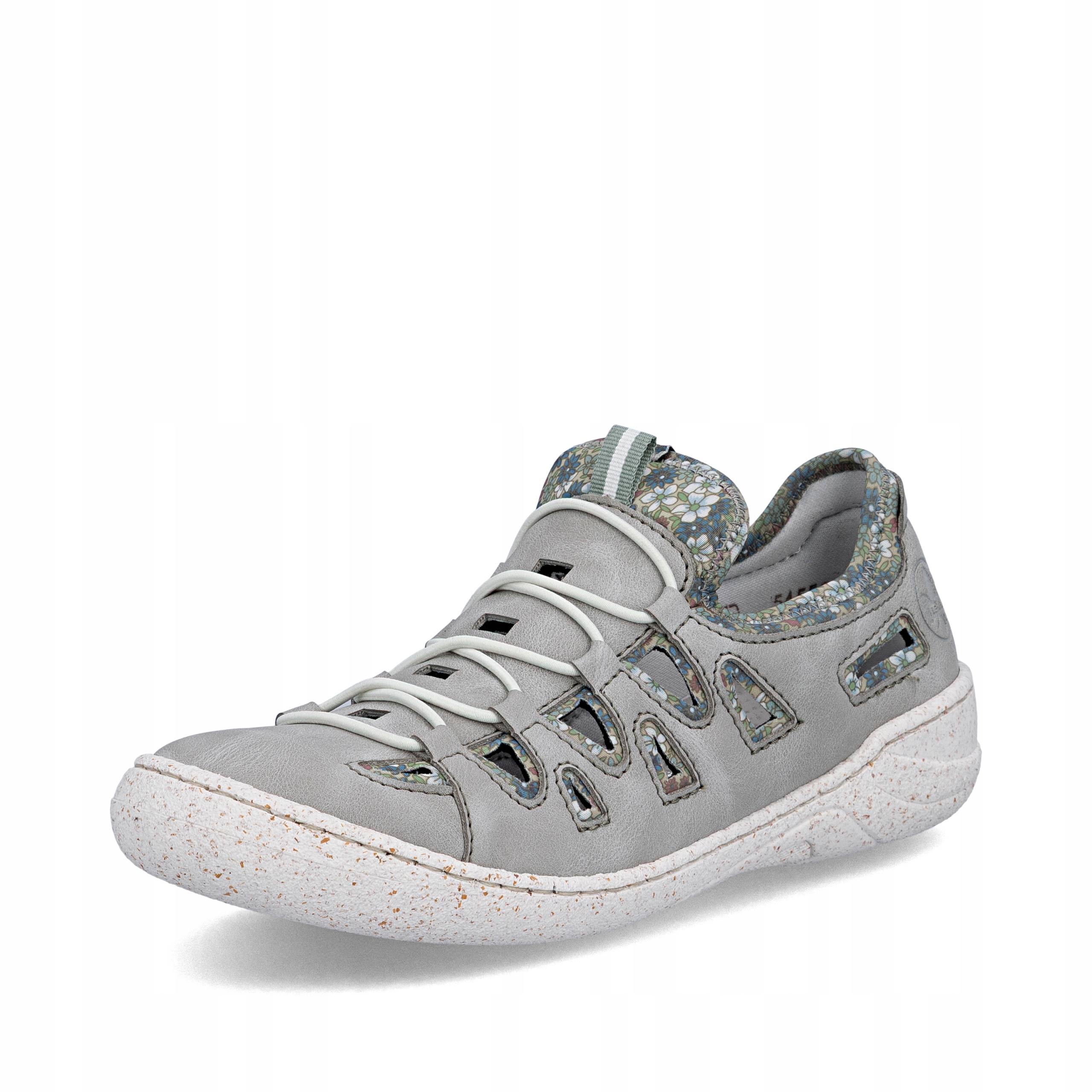 Rieker Antistress 54551-41 Dámské Polobotky Šedé Ažurové Nazouvací vel. 41