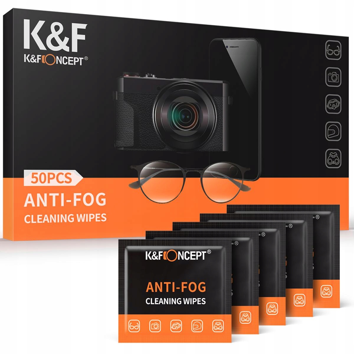 

50sz Chusteczki do czyszczenia obiektywów Anti Fog