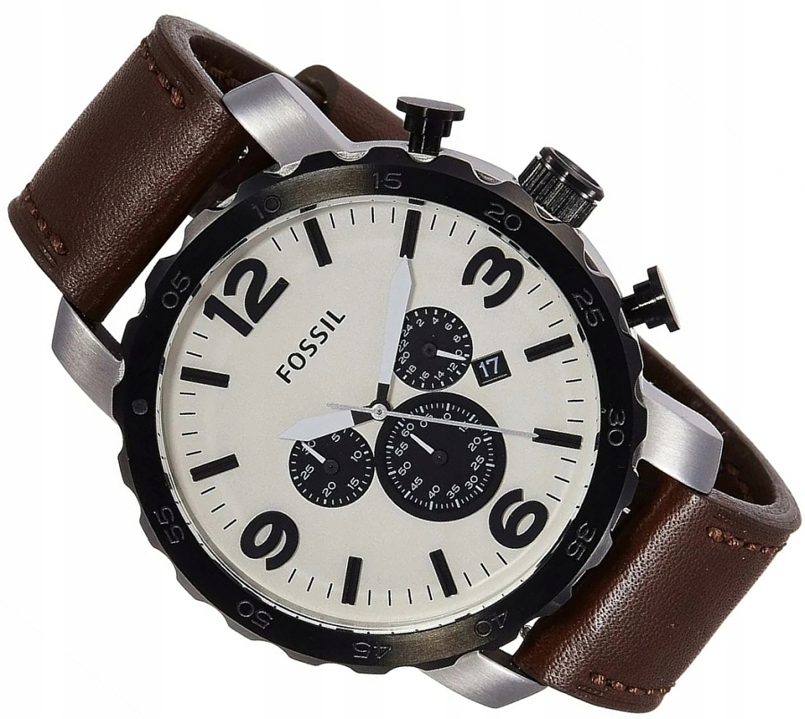 Pánské Hodinky Fossil JR1390 Nate Chronograf Na Opasku Box