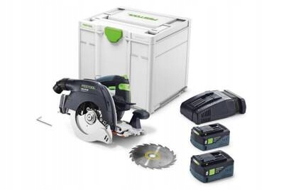 Piła tarczowa akumulatorowa Festool HKC 55 Li w kolorze czarno-białym