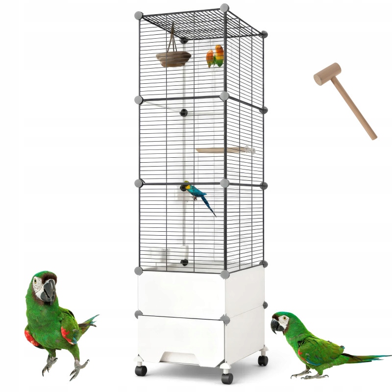 Klec Pro Ptáky Nuxie PX3 S Podnoskami 155x37x37cm Voliéra S Kolečky