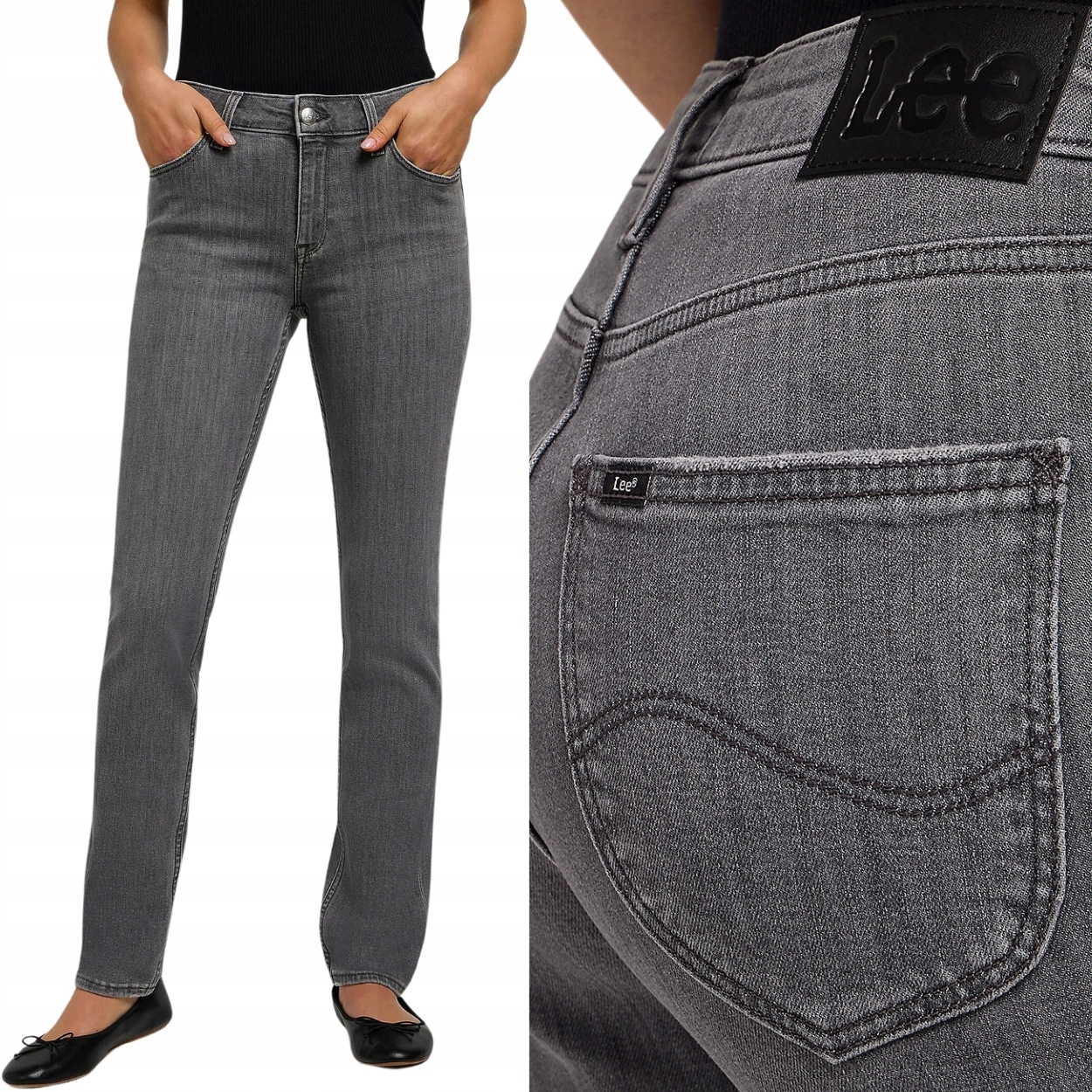 Lee Elly slim Ash Stone jednoduché dámské džínové kalhoty W34 L33