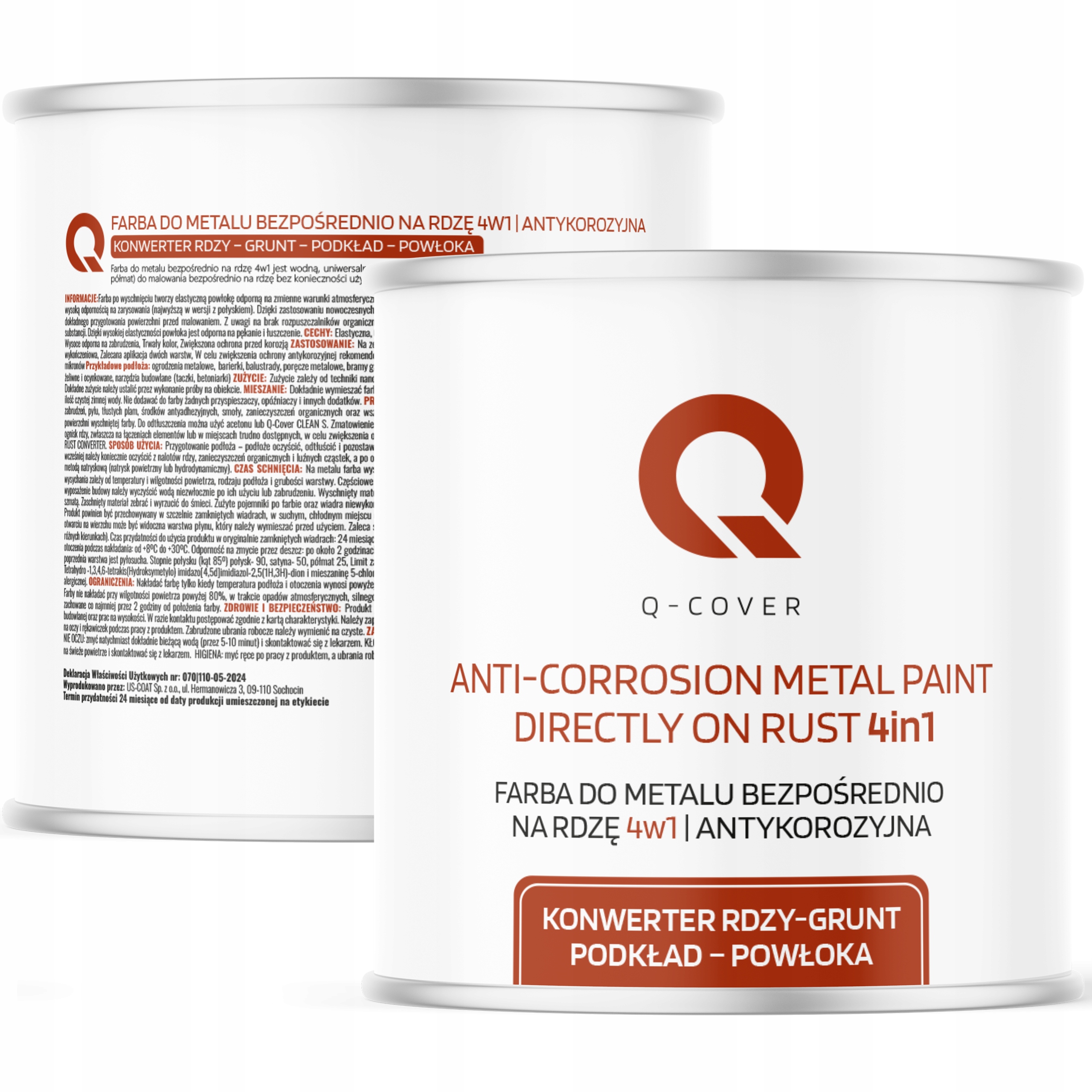 Farba Na Kov Priamo Na Hrdzu 2x2,5L Farba 20 Pozinkovaná Plechová Aluminium Oceľ