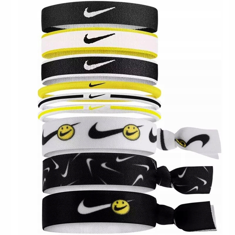 Gumičky do vlasů Nike Mixed Hairbands x 9 žluté/černé/bílé