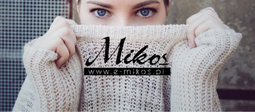 Mikos damska bluzka BAWEŁNIANA z dekoltem V WIKI Wzór dominujący bez wzoru