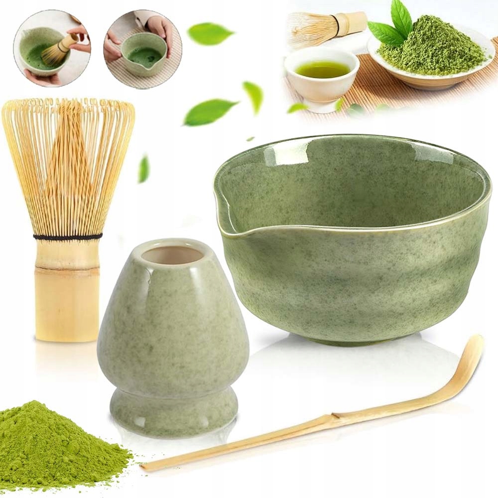 Levně Sada Metličky Štětce Na Čaj Matcha Keramická 4 Ks Ideální Dárek