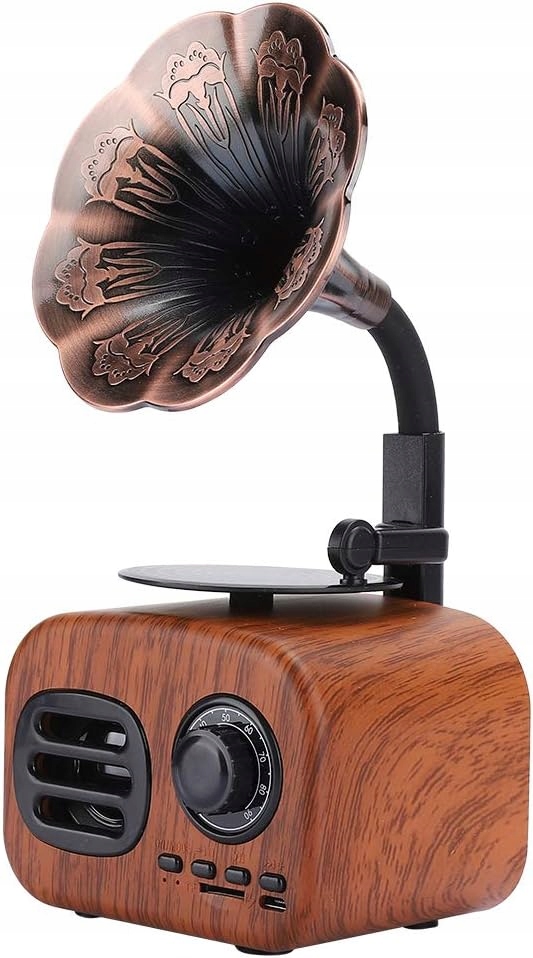 Retro rádio-přehrávač ve tvaru gramofonu Bluetooth, Sd, 1200 mAh