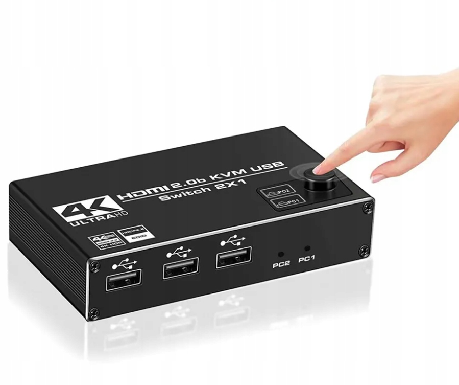 

Przełącznik Kvm Hdmi 2.0 Usb Switch 4K/60Hz 3xUSB