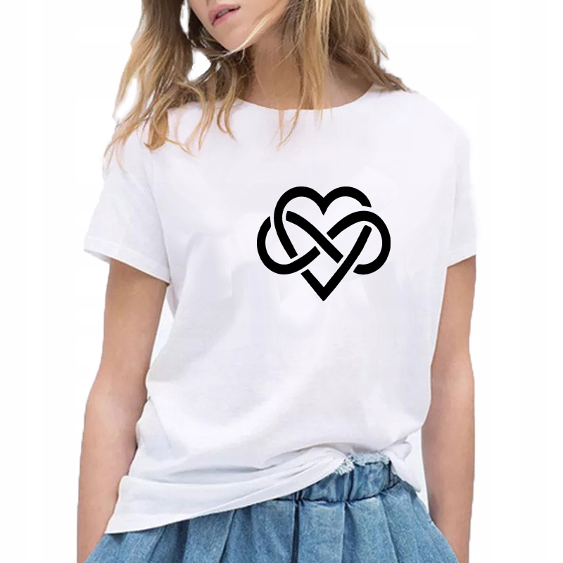 T-SHIRT KOSZULKA Z NADRUKIEM SERCE NIESKOŃ. XXL