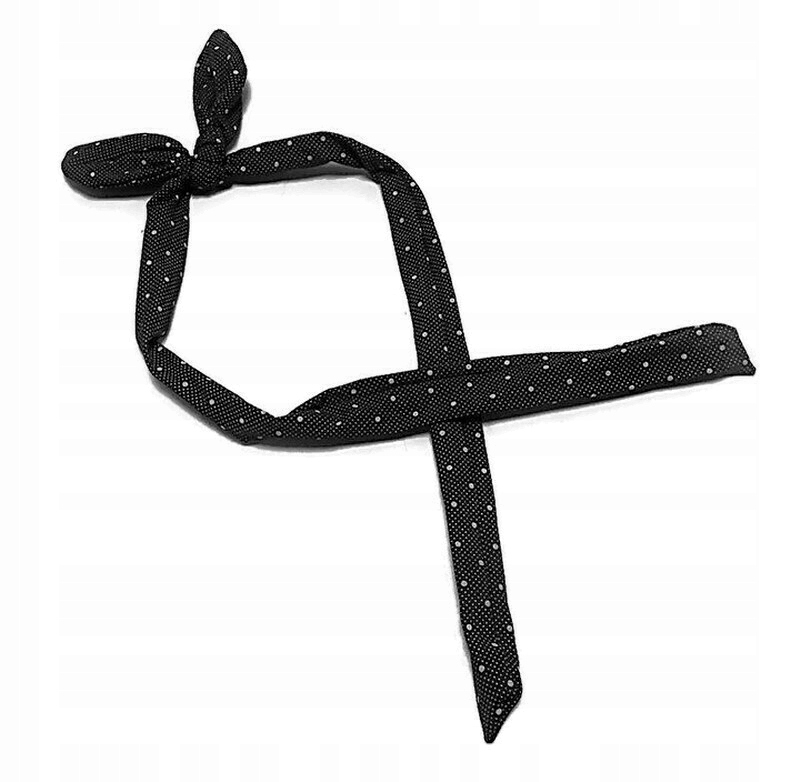 OPASKA GŁADKA PIN UP KOKARDA WIĄZANA CZARNA KROPKI