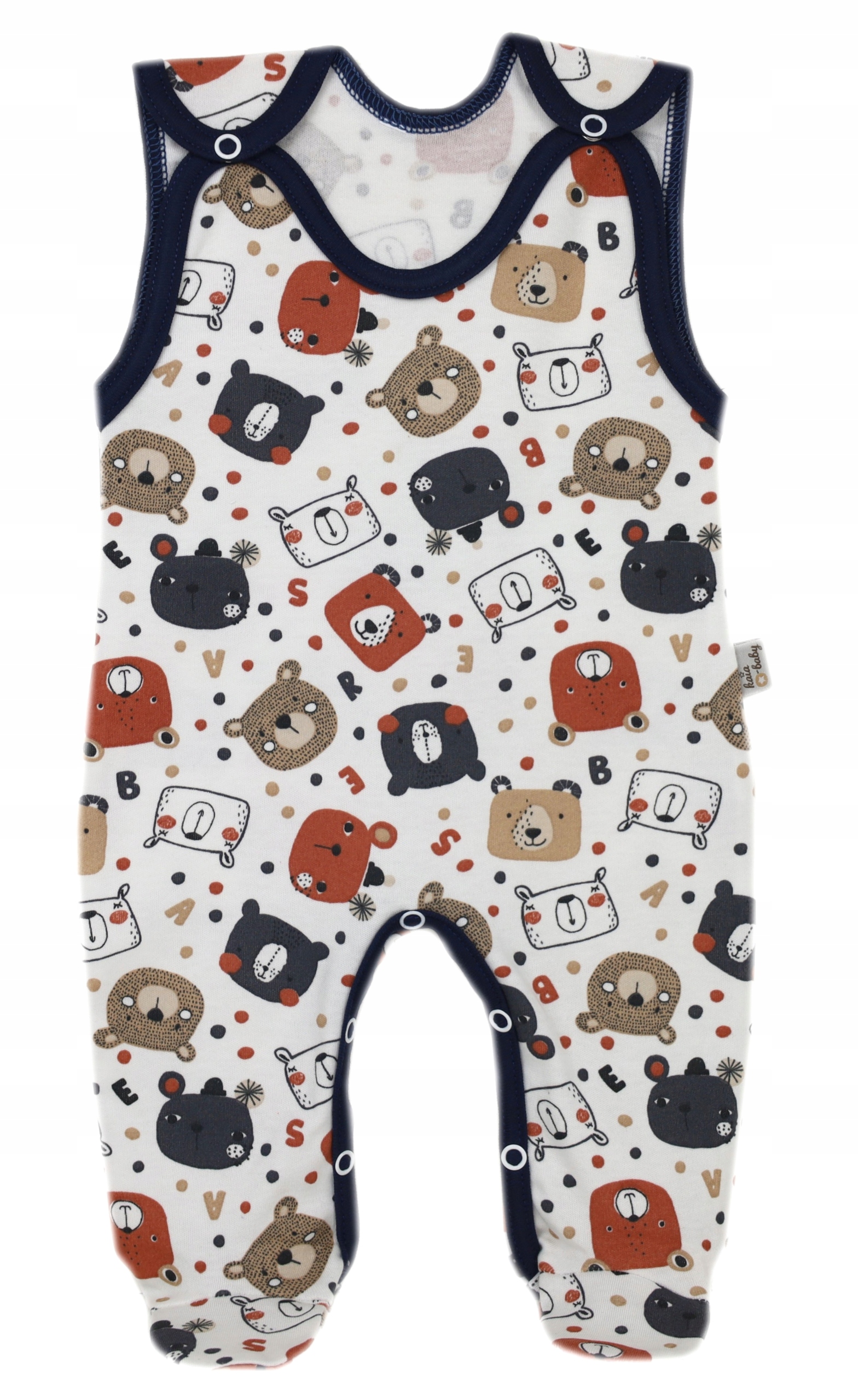 ŚPIOCHY NIEMOWLĘCE ŚPIOSZKI BAWEŁNIANE ROZPINANE r.56 SPACE BEAR /18g/ Rękaw bez rękawów