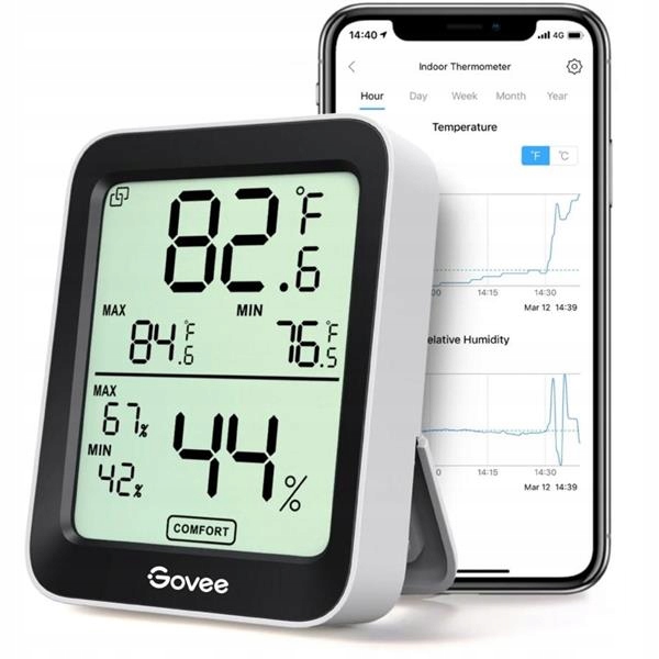 Govee H5075 Bluetooth teploměr a vlhkoměr, displej