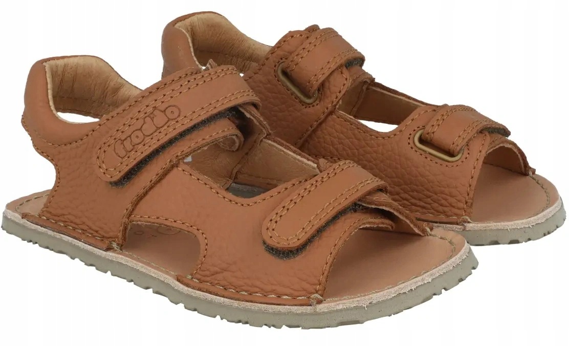 Froddo G3150270-2 chłopięce sandały barefoot na rzep skórzane brąz R. 32