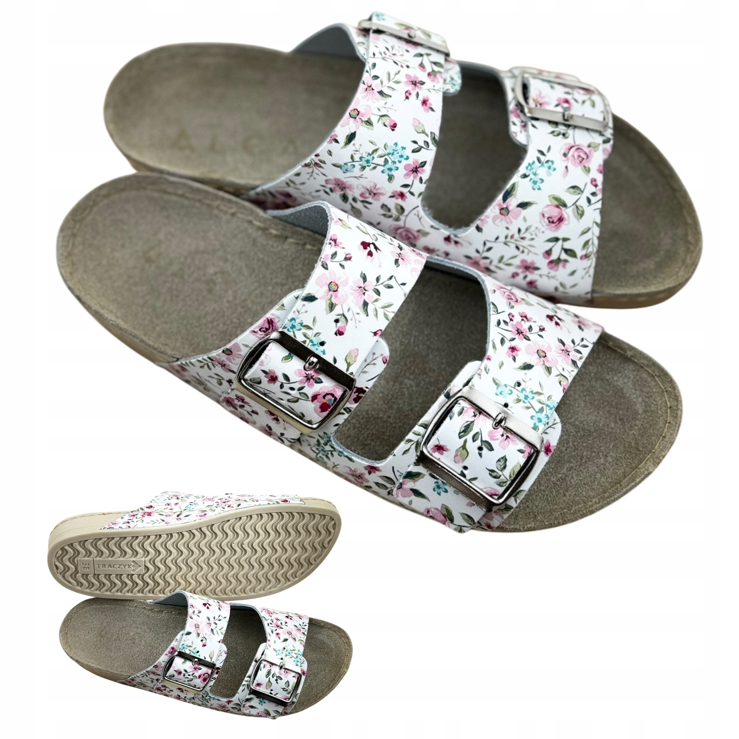 Nazouváky Lehké Kožené Nastavitelné Květiny Profilované Výrobce vel.43