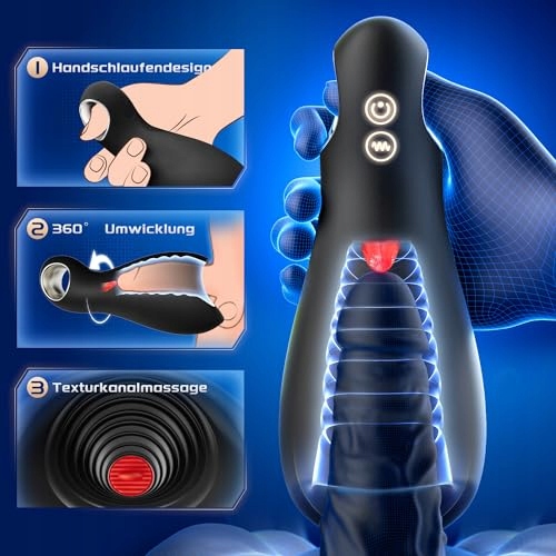 ELECTRICZNY MASTURBATOR DLA MĘŻCZYZN Z 5 TRYBAMI LIZANIA I 10 WIBRACJAMI — miniatura 4