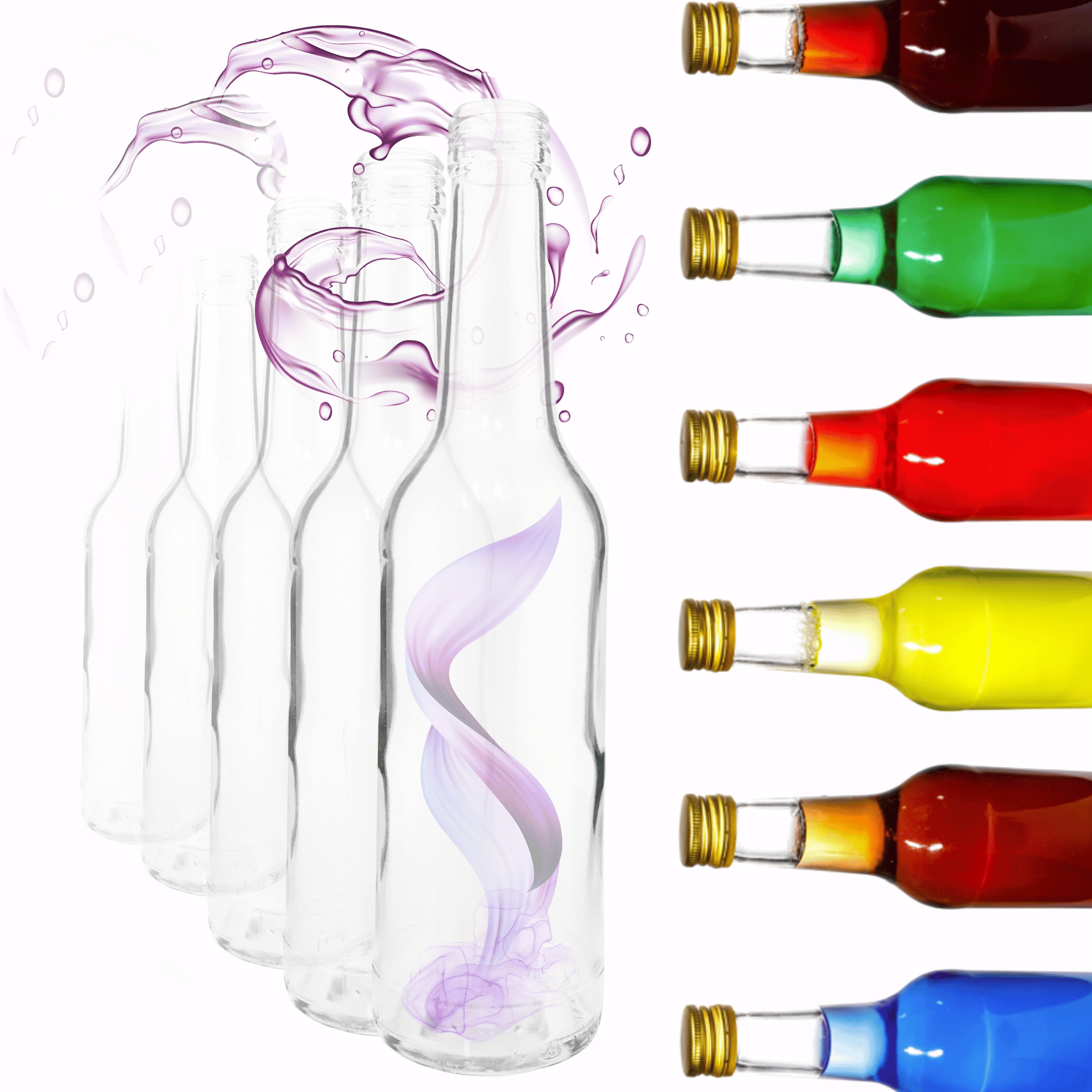 Fľaše 330 ml na šťavu a tinktúru tradičného sirupu fi28 60ks Bez Nakretek