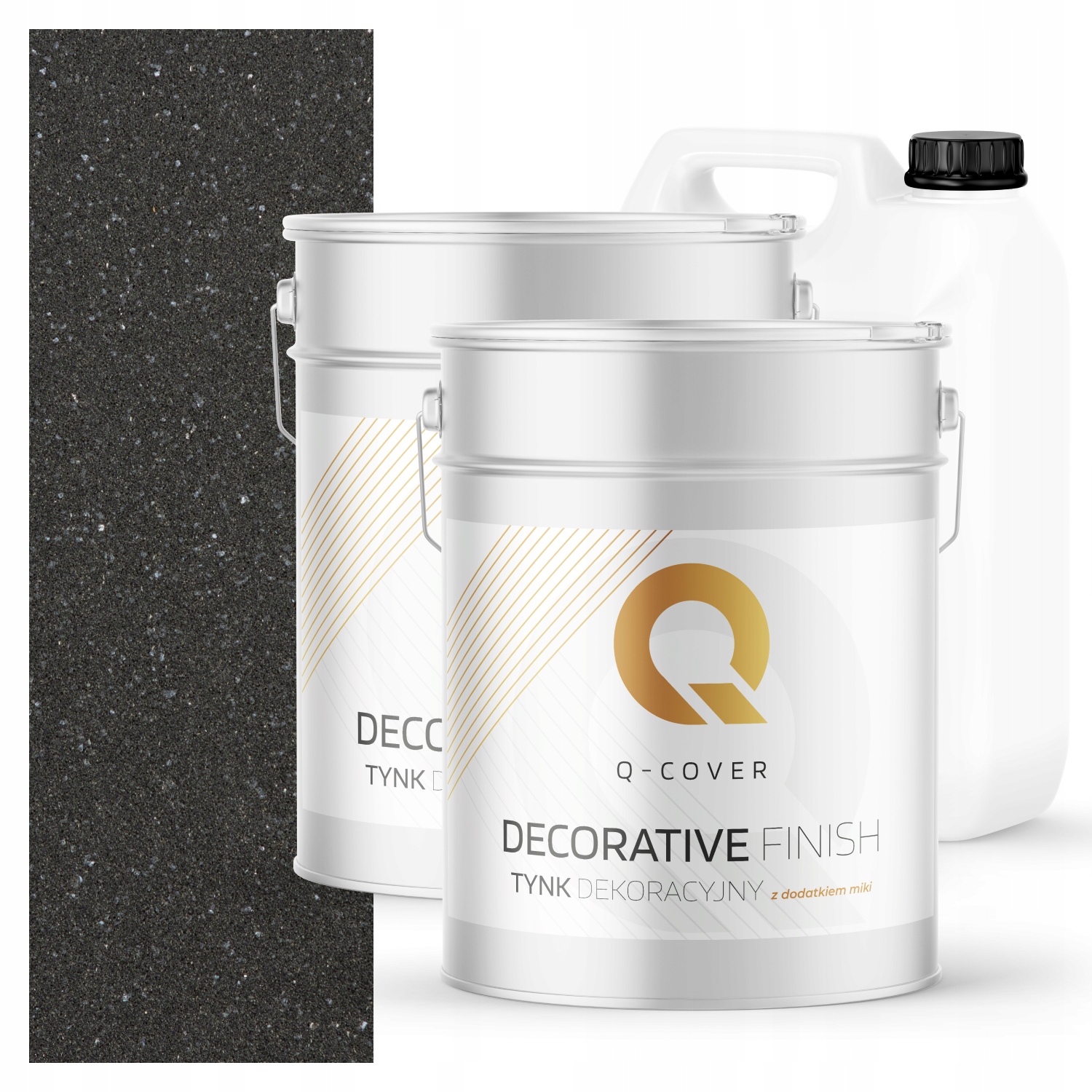 Dekorativní Omítka Sada Na 7 m2 Grafitová S Průhlednou Mikou Grunt D924