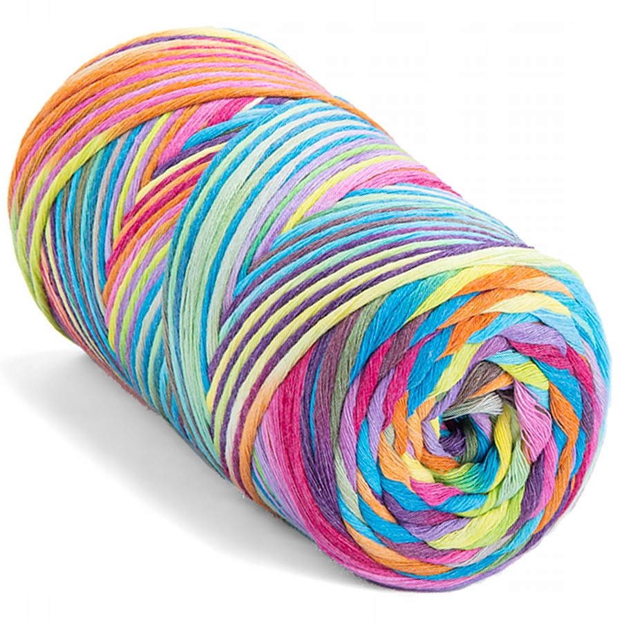 Miękki sznurek skręcany YarnArt Twisted Macrame 3 mm Vr ombre Tęczowy 919