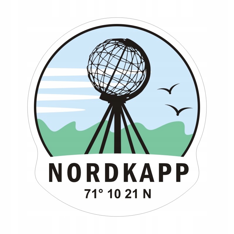 Naklejka 8,5 cm Nordkapp na motocykl, camper, auto