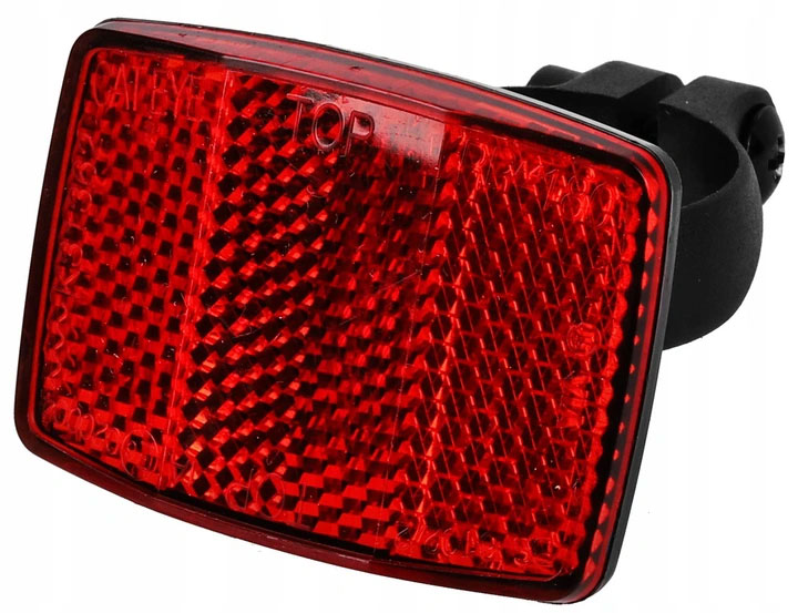 ODBLASK CZERWONY ŚCIĘTY PROSTOKĄT DŁUGI (27,2mm)