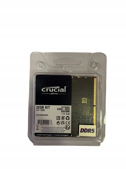 CRUCIAL 32GB (2x16GB) SODIMM DDR5 5600 — 10