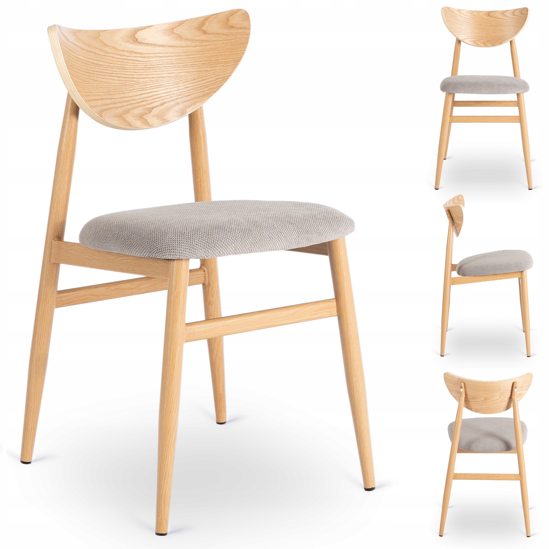 Čalouněná ohýbaná židle do kuchyně obývacího pokoje Jídelna Šedý dub Braga