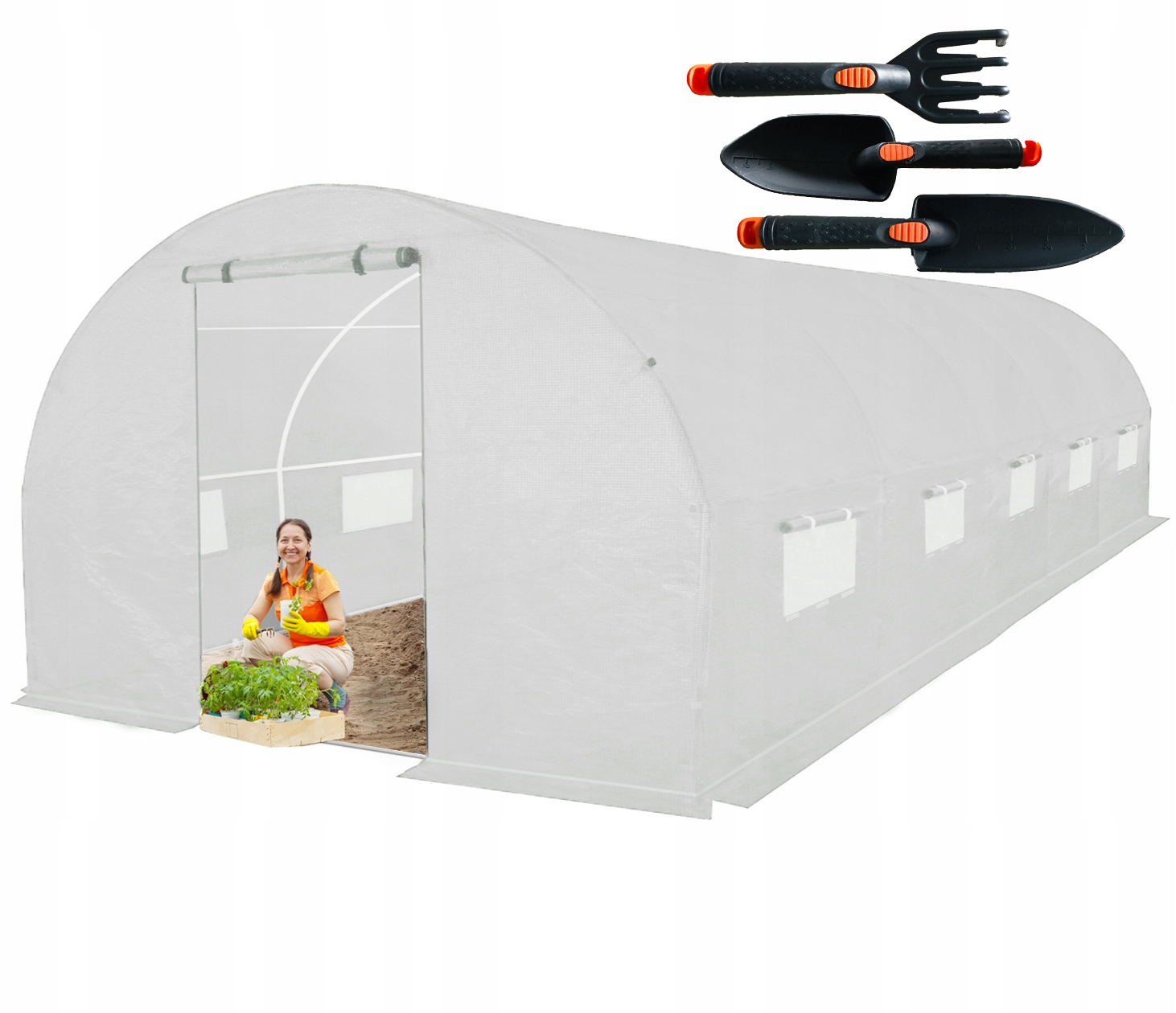 Tunel foliowy Szklarnia 3x8m GRUBE rury 25mm + 3 częściowy zestaw narzędzi