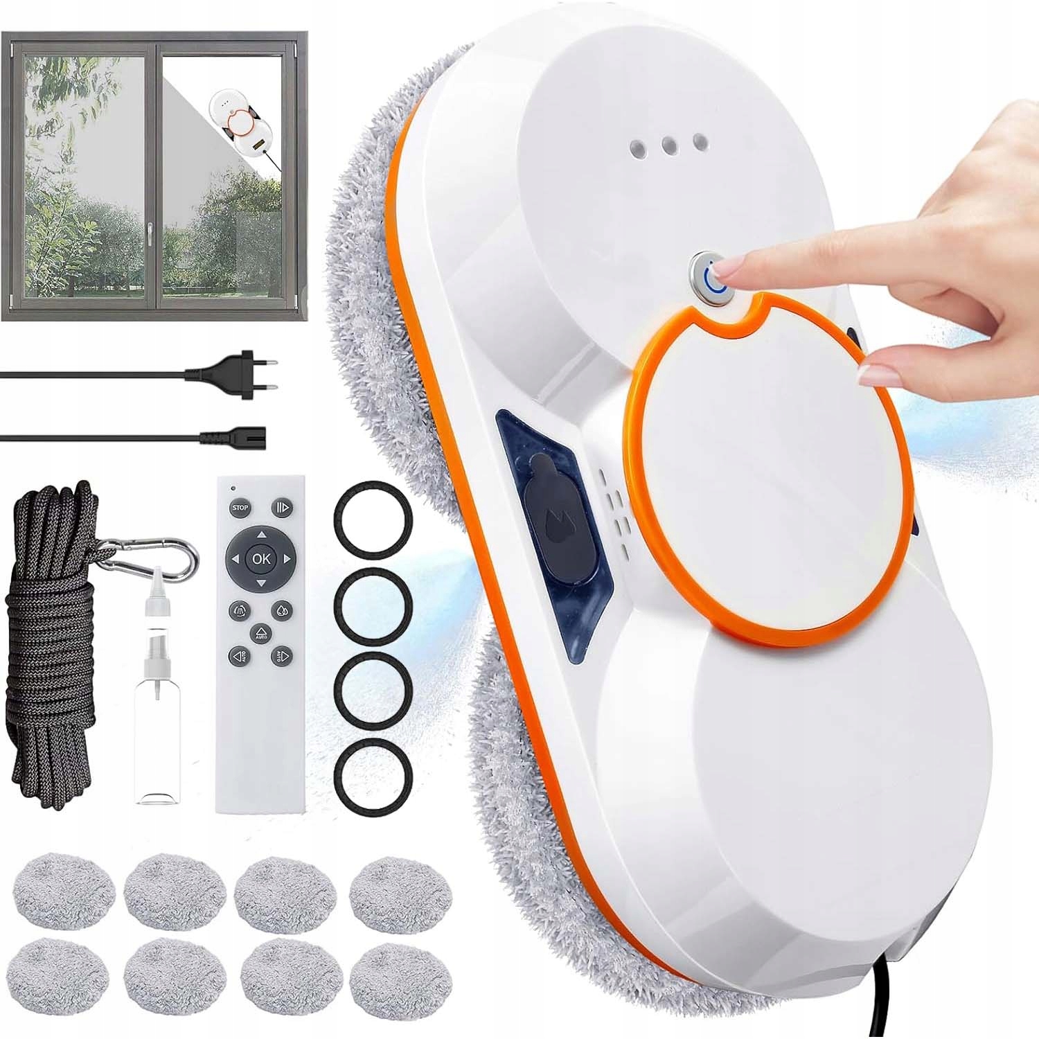 Robot Myjící Okna Skla Zrcadla Automatický 10 Čisticích Utěrek 5600PA