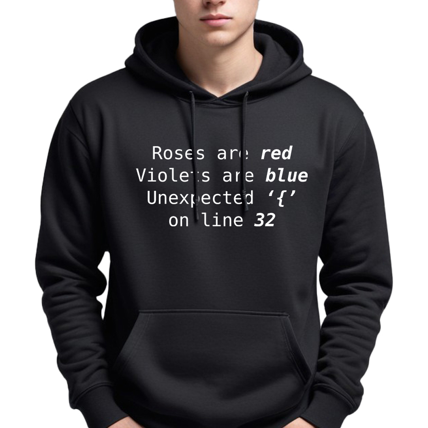 pánská mikina s kapucí Unexpected Error jako Dárek Vzory Černá Velikost M