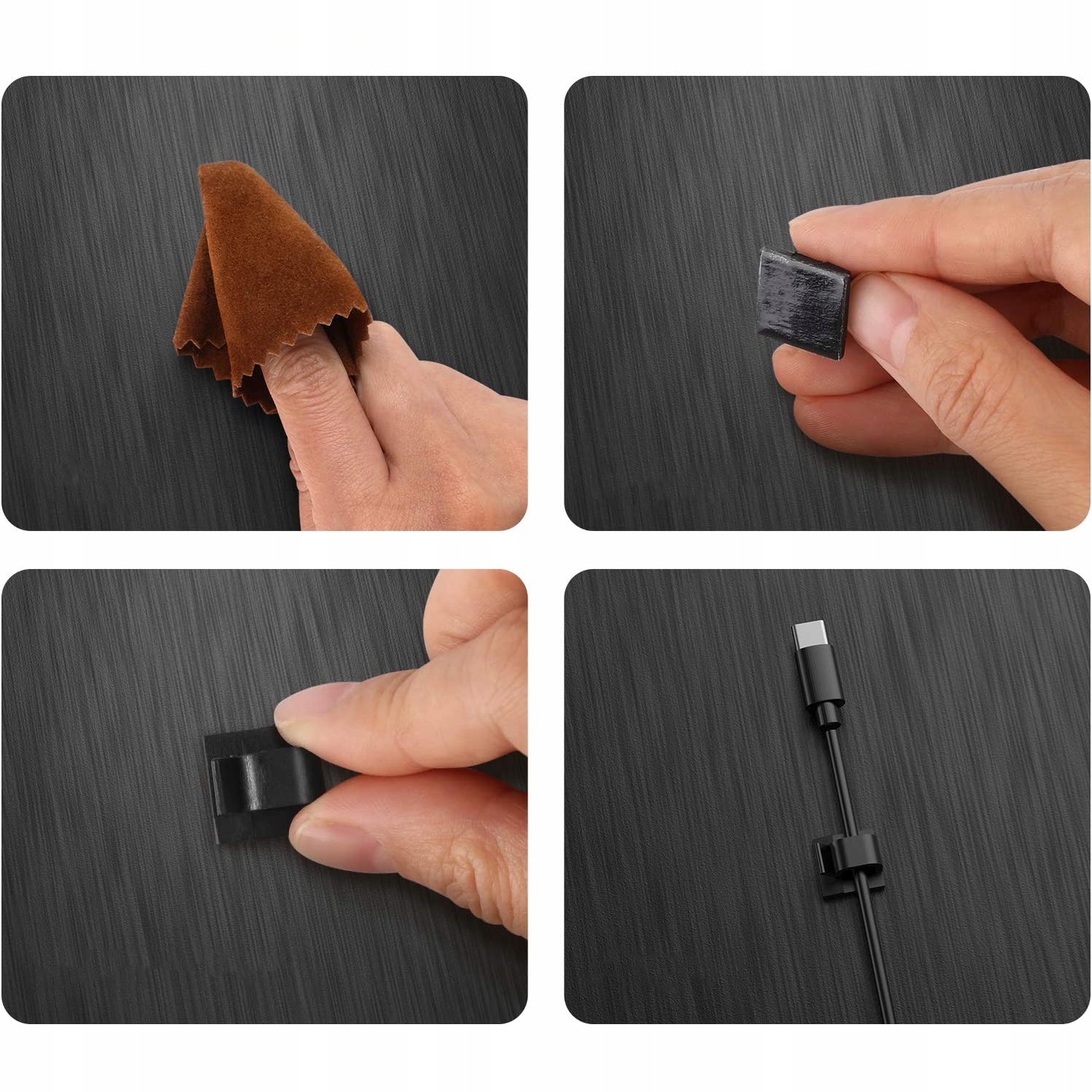 UCHWYT KLIPS ORGANIZER do KABLI 5MM ZESTAW 10x Marka bez marki