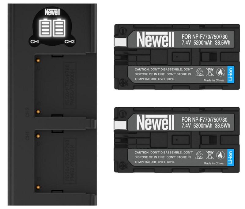 Zestaw ładowarka Newell DL-USB-C i dwa aku NP-F770