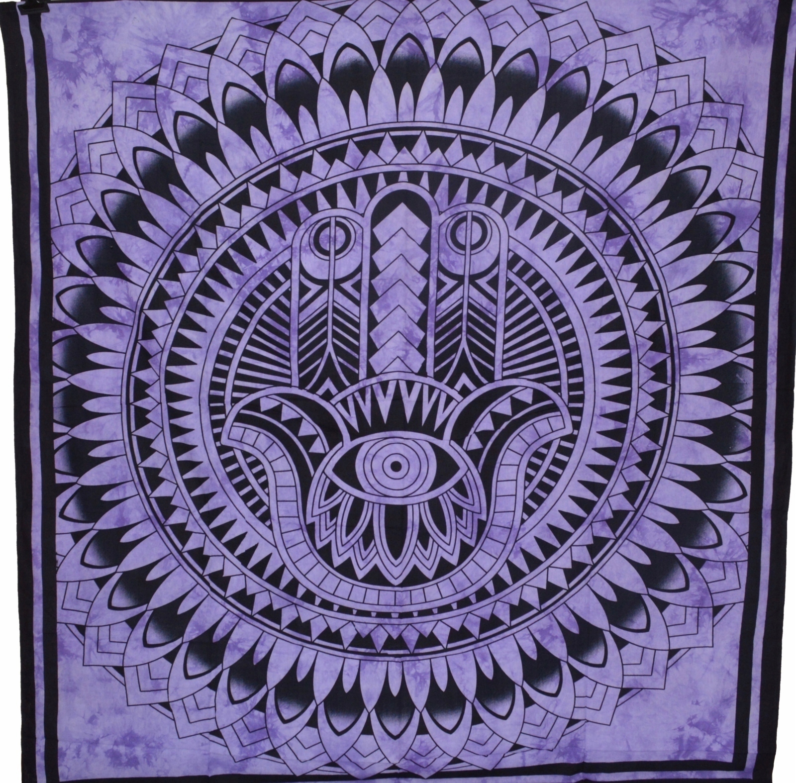 Indyjska NARZUTA Ręka Fatimy HAMSA orientalna Indie kapa boho 230x210 cm