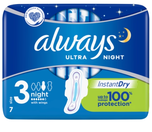

Always Ultra Night Size 3 Podpaski ze skrzyd. 7szt