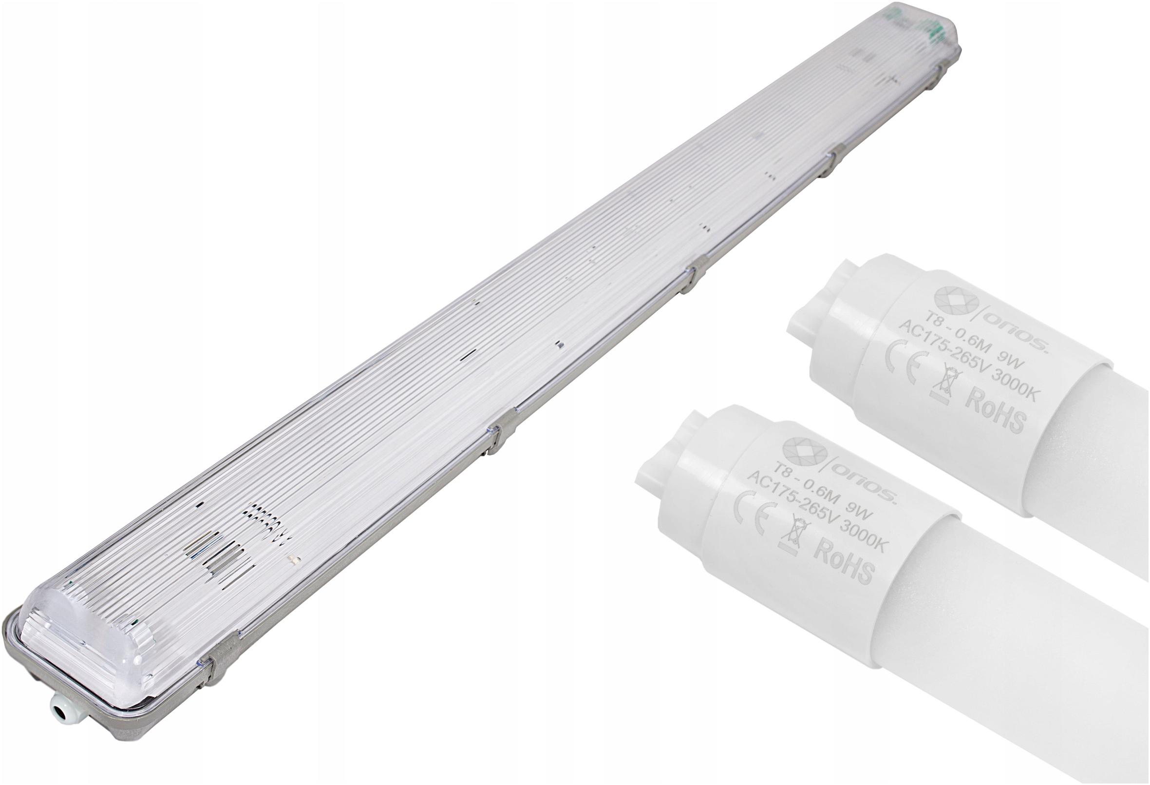 

Oprawa hermetyczna 60cm 2 świetlówki led 9w
