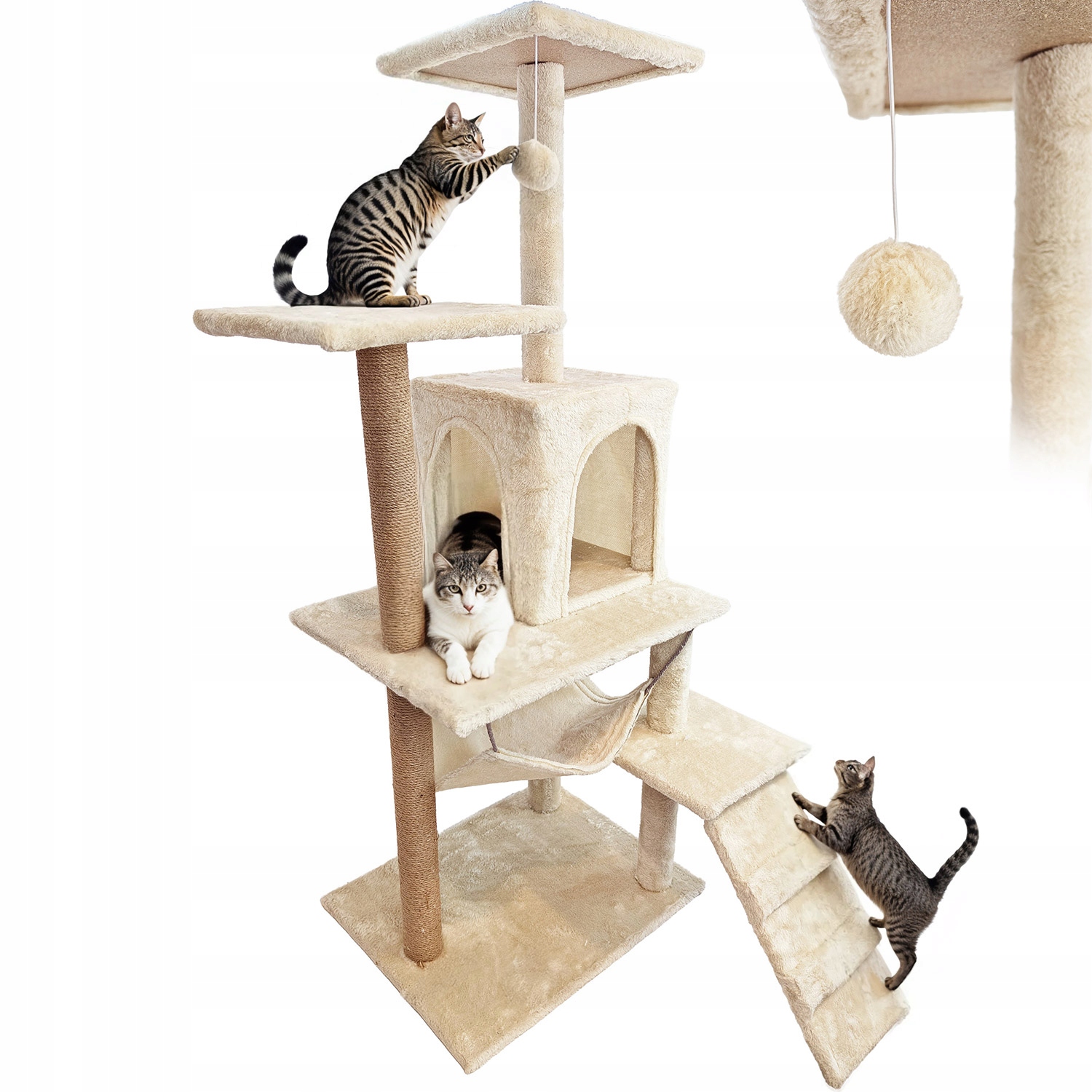 Drapak Dla Kota Z Legowiskiem Domek Dla Kotów Wysoki Słupek Wieża Hamak