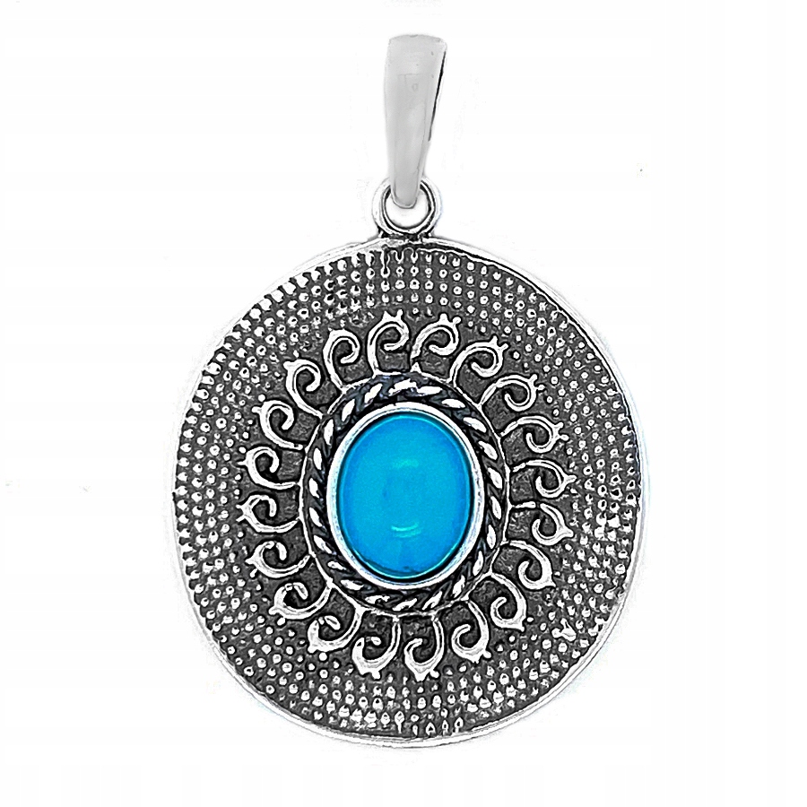 Přívěsek stříbro ryzost 925 Vintage Originální stříbrný přívěsek s tyrkysem