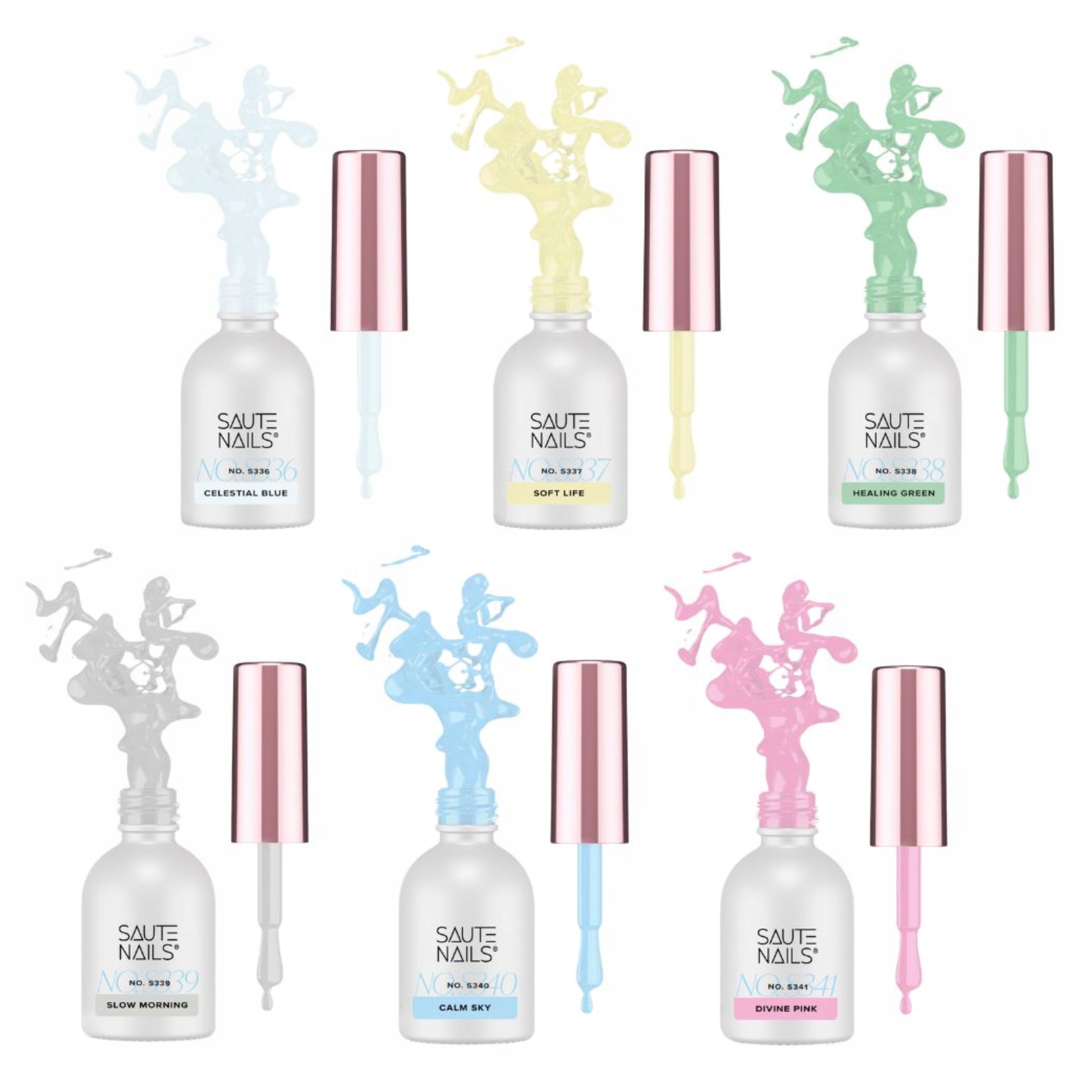 Saute Nails Zestaw 6x Lakier Hybrydowy Pastel Kolekcja Rituals Of Care 8ml