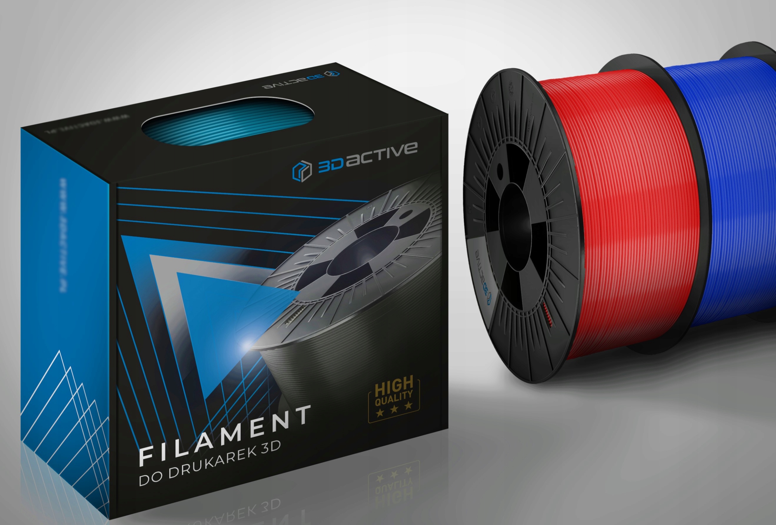 FILAMENT PLA DO DRUKAREK 3D 3DACTIVE PLA SZARY CIEMNY DARK 1,75 MM 1100 G Kolor szary