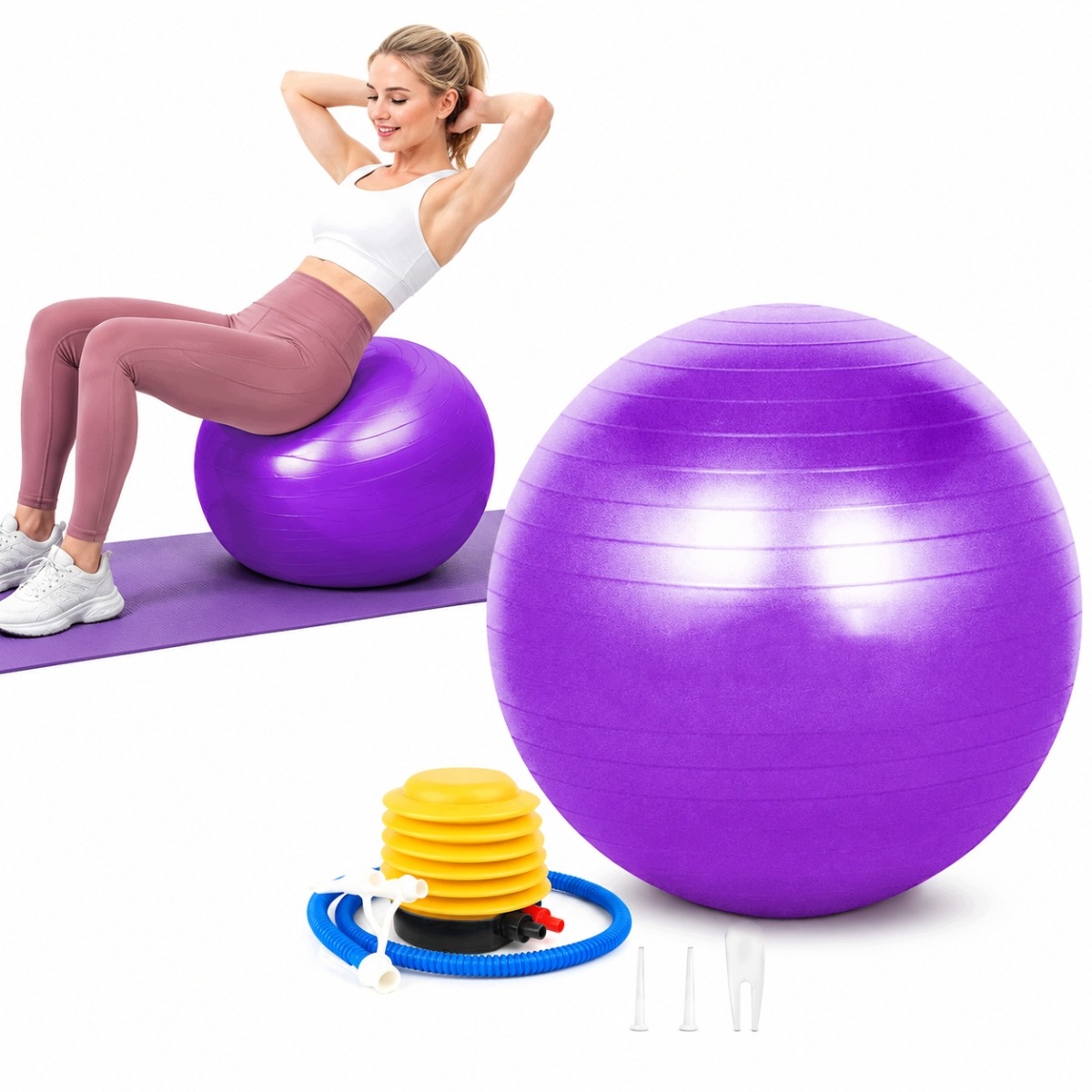 Piłka Gimnastyczna 65CM Antypoślizgowa Do Pilates I Jogi Z Pompką