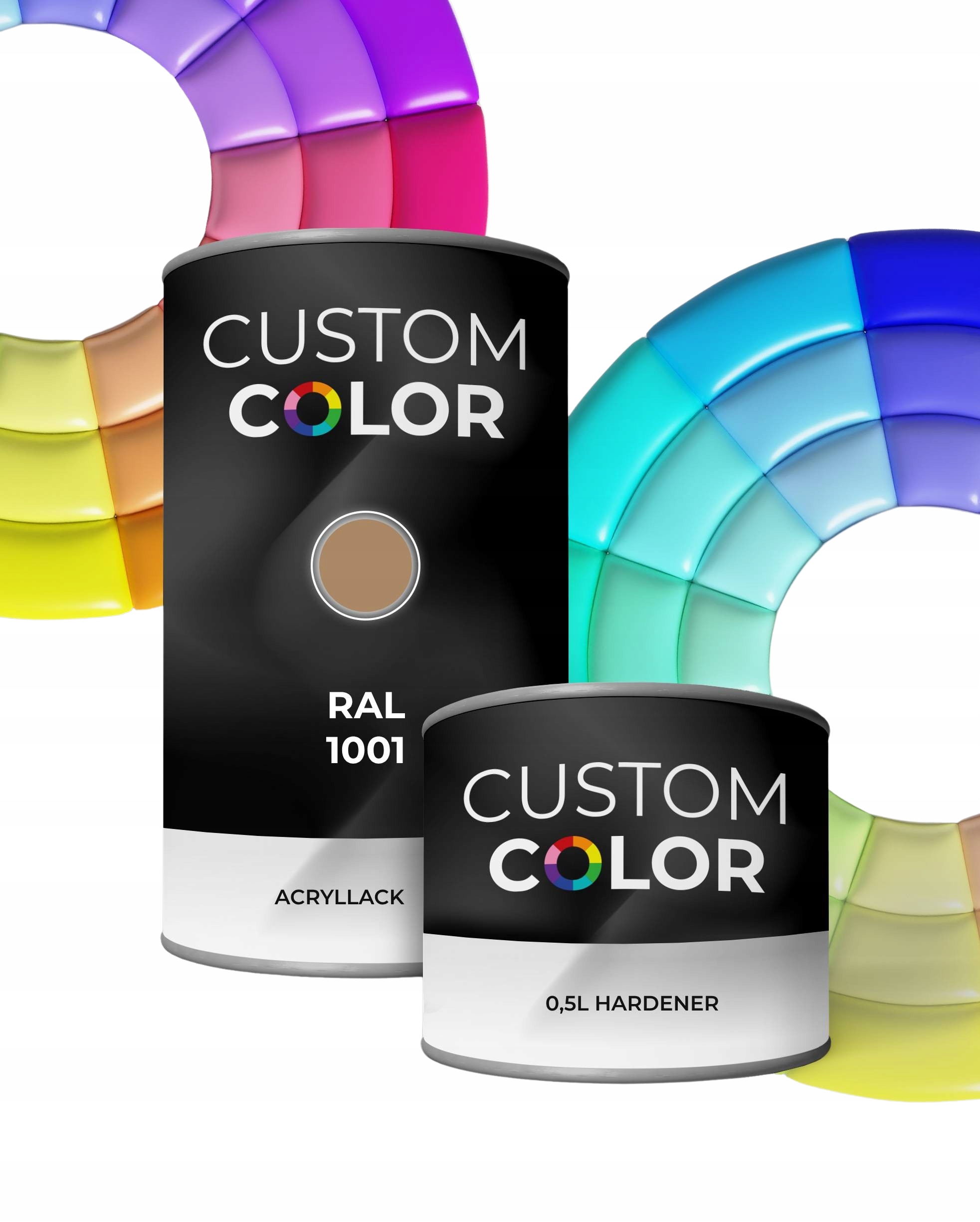 Custom Color Ral 1001 beżowy mat Lakier akrylowy 3:1 farba 1L utw 0,33L