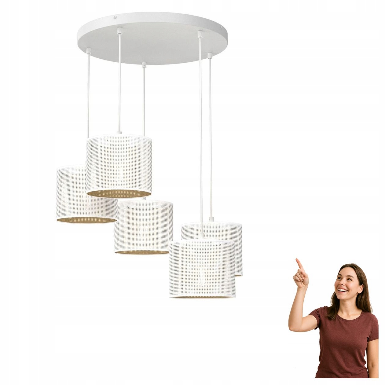 Päťbodová závesná lampa s otvorom na kruhu Loft Shade 5269 Luminex