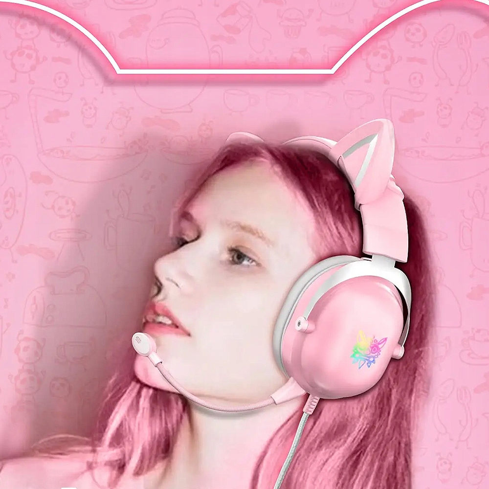 ONIKUMA X11 KOCIE USZY SŁUCHAWKI GAMINGOWE NAUSZNE PRZEWODOWE Z MIKROFONEM Rodzaj słuchawek nauszne