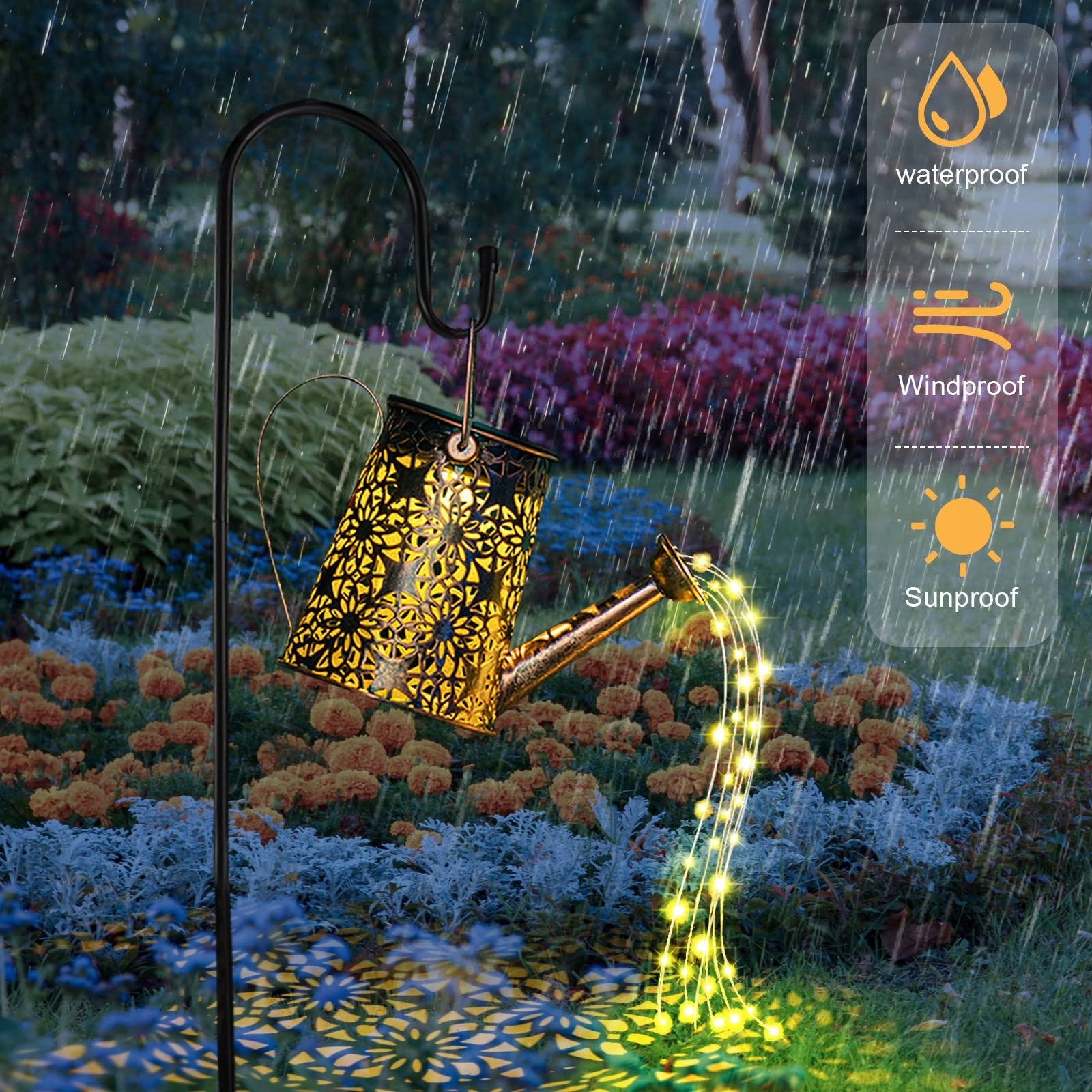 Solarna Konewka LED Oświetlenie Ogrodowe Wodoodporna Taras GuKKK — miniatura 5