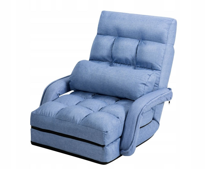 FOTEL PODŁOGOWY ROZKŁADANY NIEBIESKI COSTWAY SIEDZISKO SOFA ROZKŁADANA