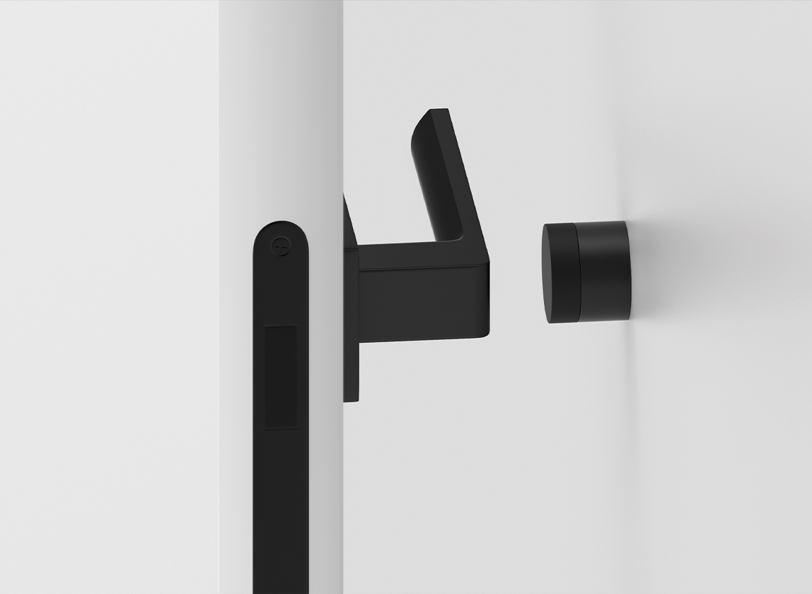 Odbojnik ścienny, stoper do drzwi, walec, czarny Rodzaj przykręcany