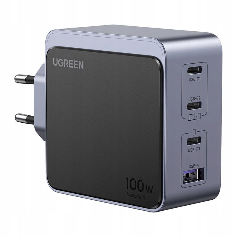 Ładowarka sieciowa Ugreen Nexode Air 100W, 3x Usb-c, Usb (szara)