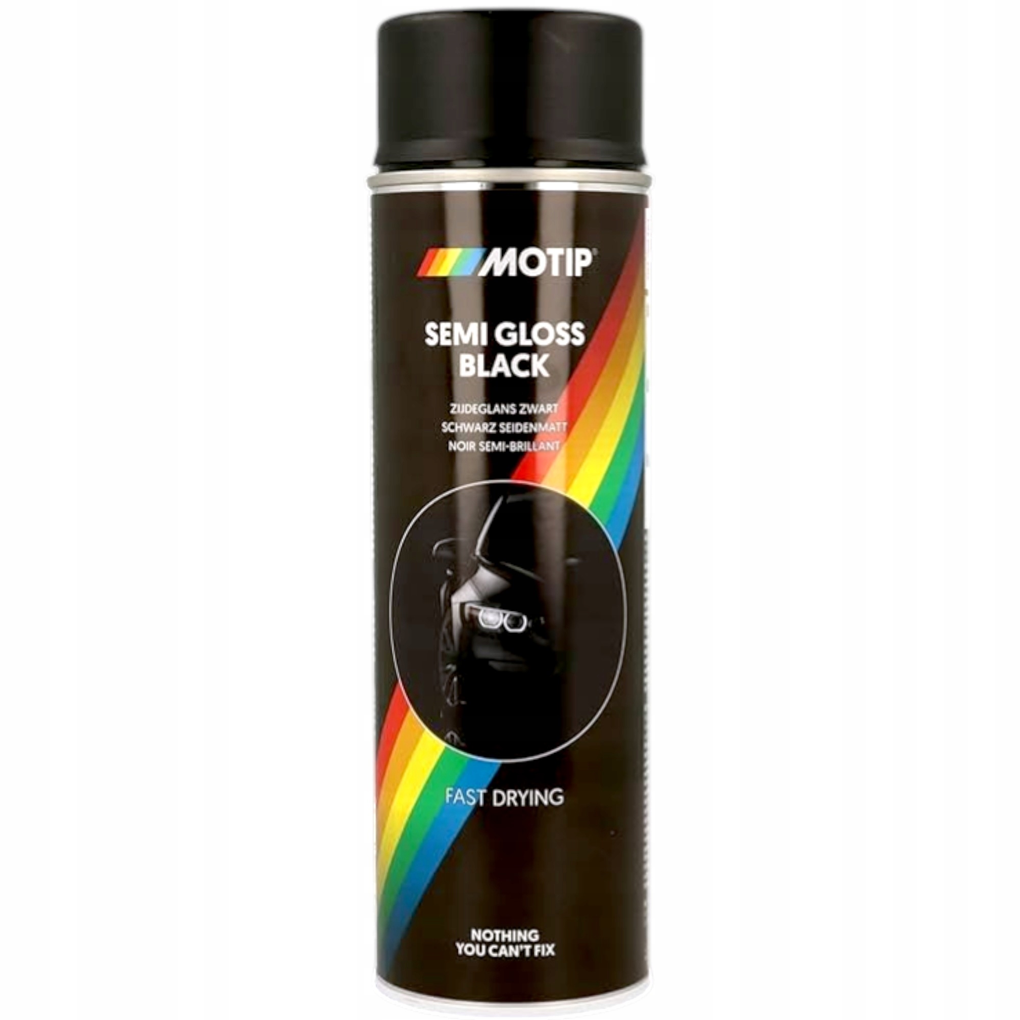 Motip Farba Lakier Akrylowy Czarny Półmat Spray Satynowy 500ML