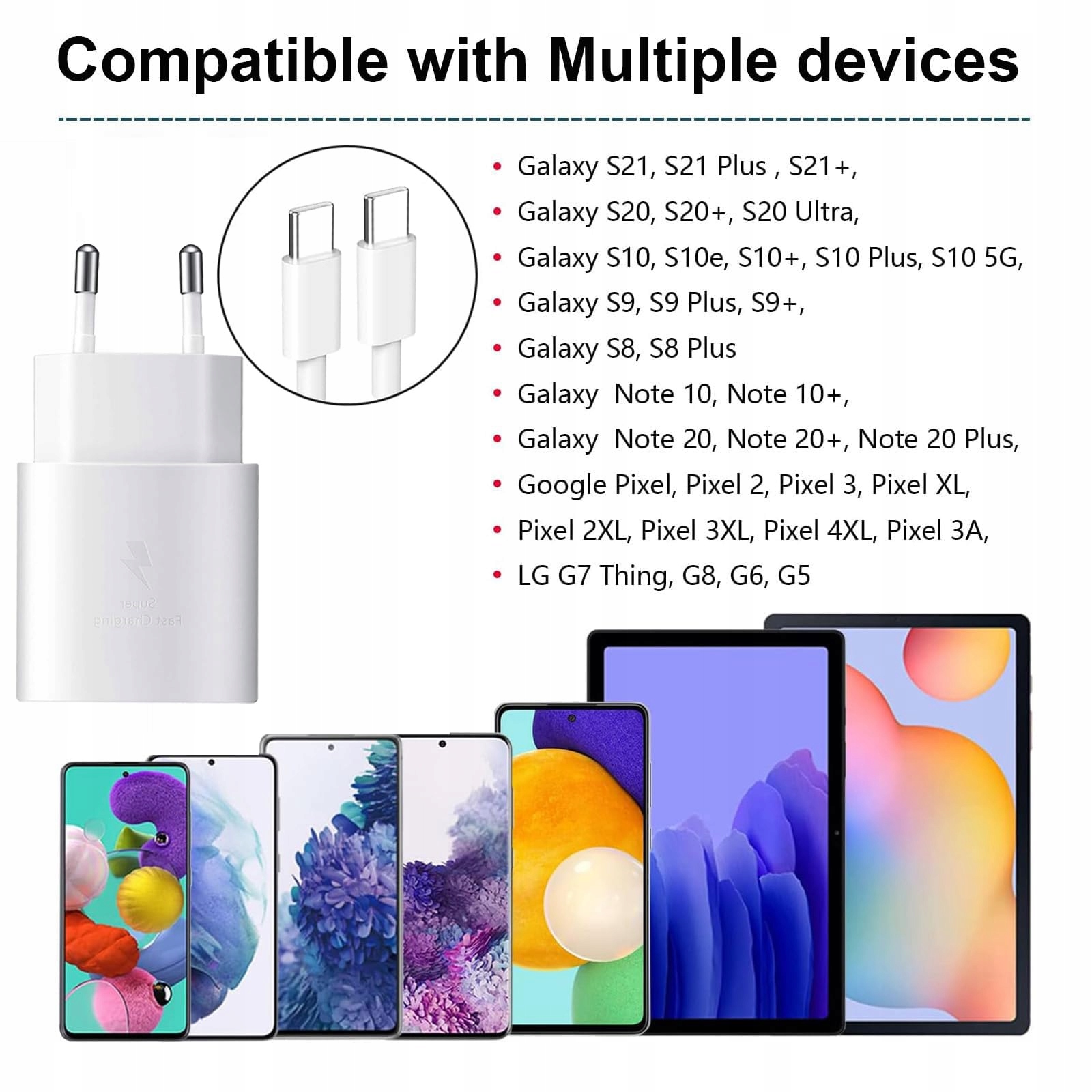 Samneer USB Typ-C 25W Ładowarka z Samsung Xiaomi Huawei — miniatura 7