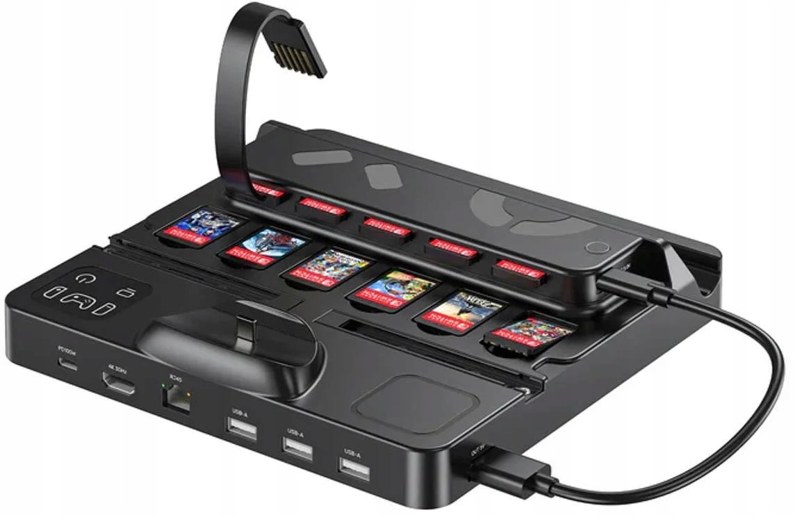Unitek G1005ABK01 Switch Charging Station with Game Card Reader